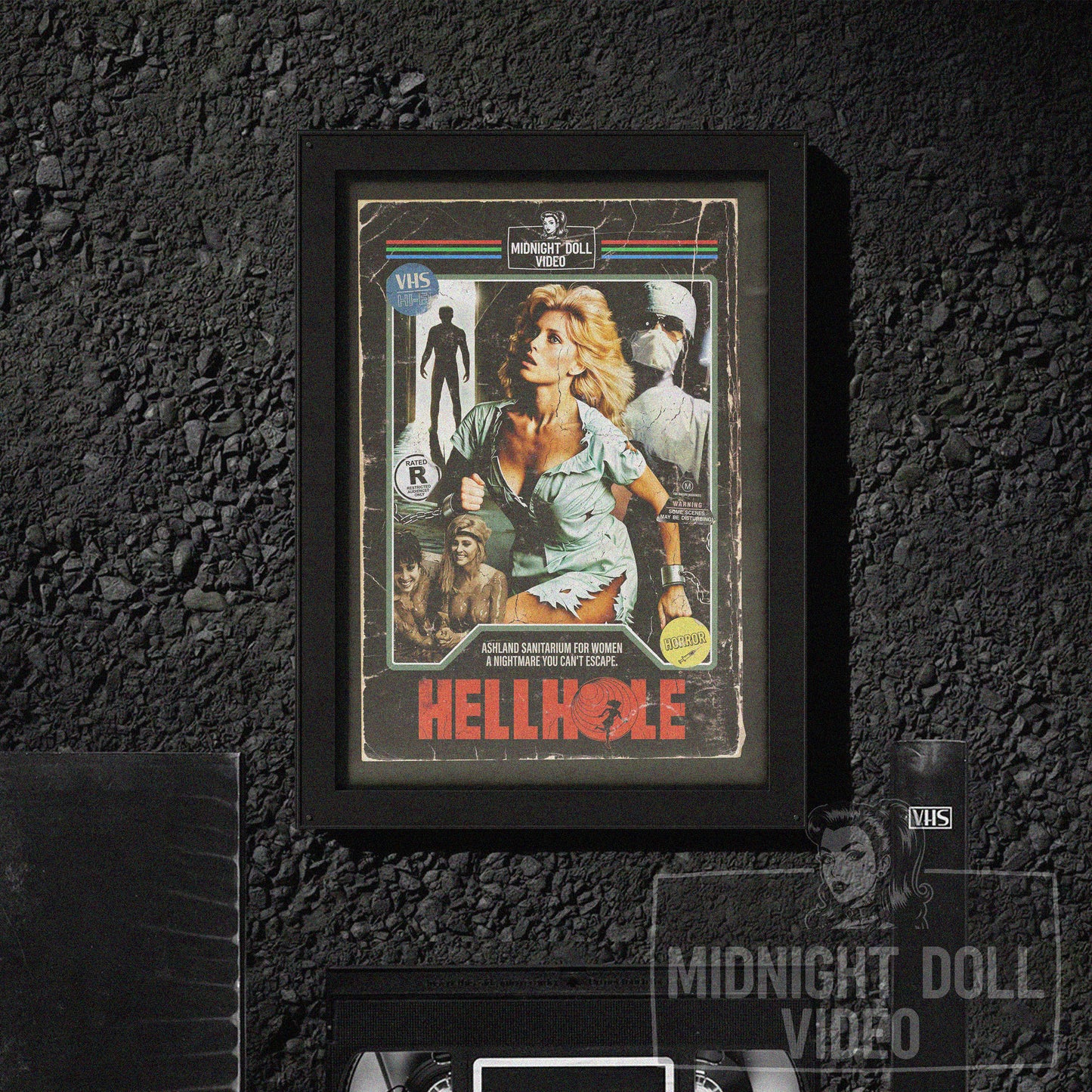 HELLHOLE (1985) - "A NIGHTMARE YOU CAN'T ESCAPE" VHS TRIBUTE ART PRINT