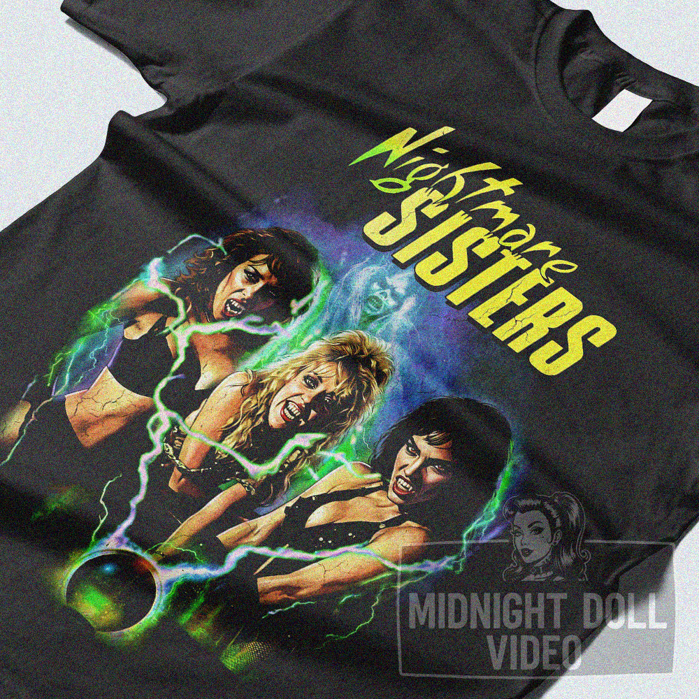 Nightmare Sisters (1988) - Retro 80s Scream Queens Cult Horror T-Shirt
