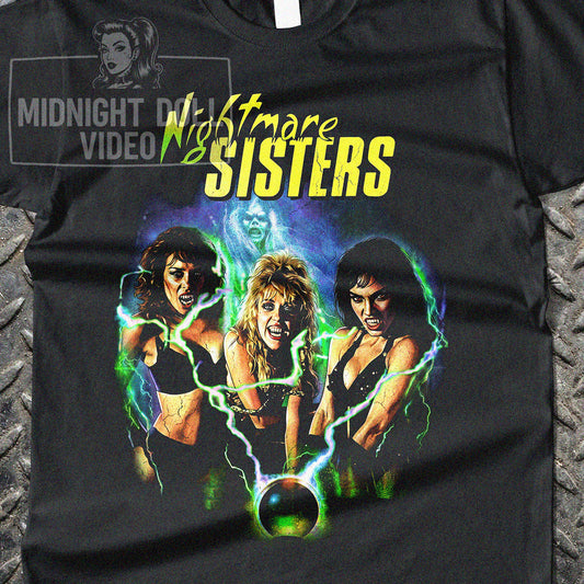 Nightmare Sisters (1988) - Retro 80s Scream Queens Cult Horror T-Shirt
