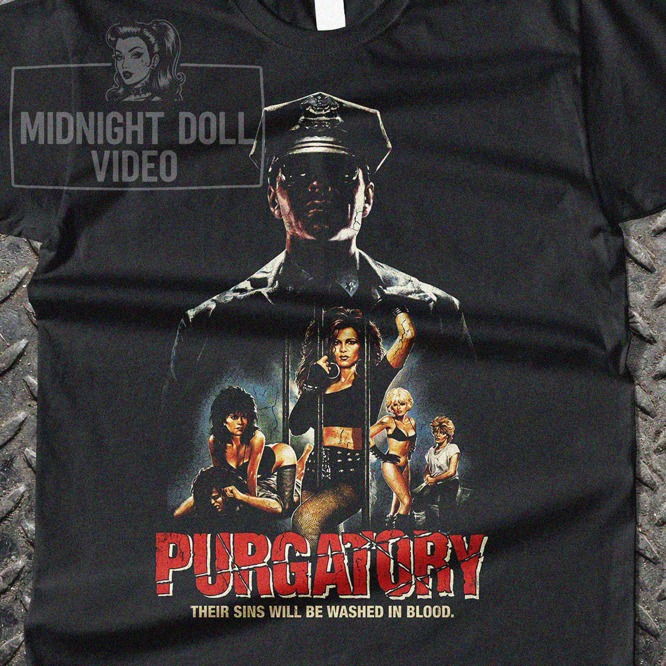 PURGATORY (1988) - "Women in Prison (WIP)" Vintage  T-SHIRT