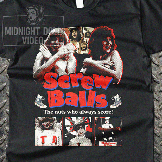 SCREWBALLS (1983) - "THE NUTS WHO ALWAYS SCORE!" VINTAGE T-SHIRT