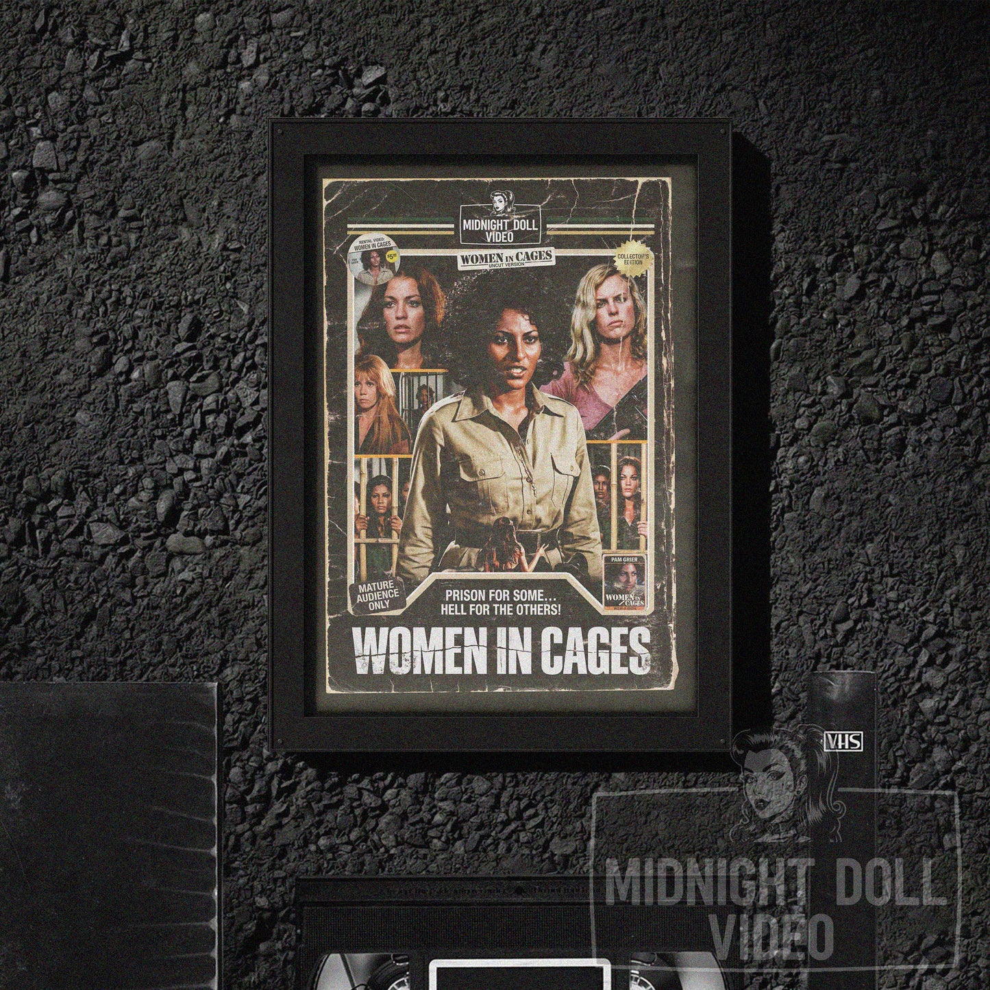 WOMEN IN CAGES (1971) - "PRISON FOR SOME... HELL FOR THE OTHERS" VHS TRIBUTE ART PRINT
