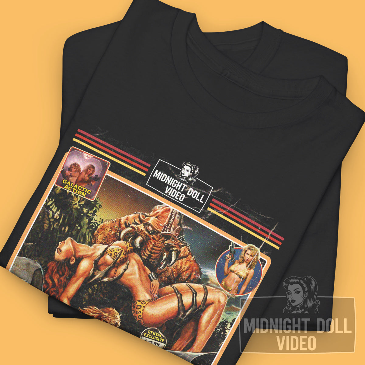 SLAVE GIRLS FROM BEYOND INFINITY (1987) - "ESCAPE FROM A SAVAGE PLANET!" VHS TRIBUTE T-SHIRT