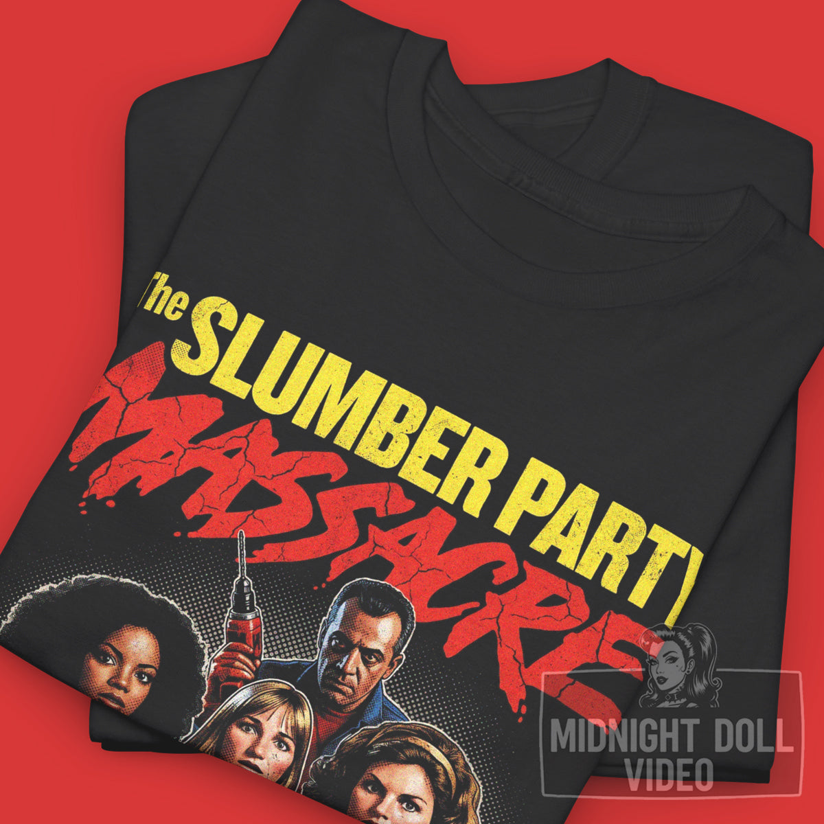 THE SLUMBER PARTY MASSACRE (1982) - "THE ULTIMATE DRILLER THRILLER" VINTAGE T-SHIRT