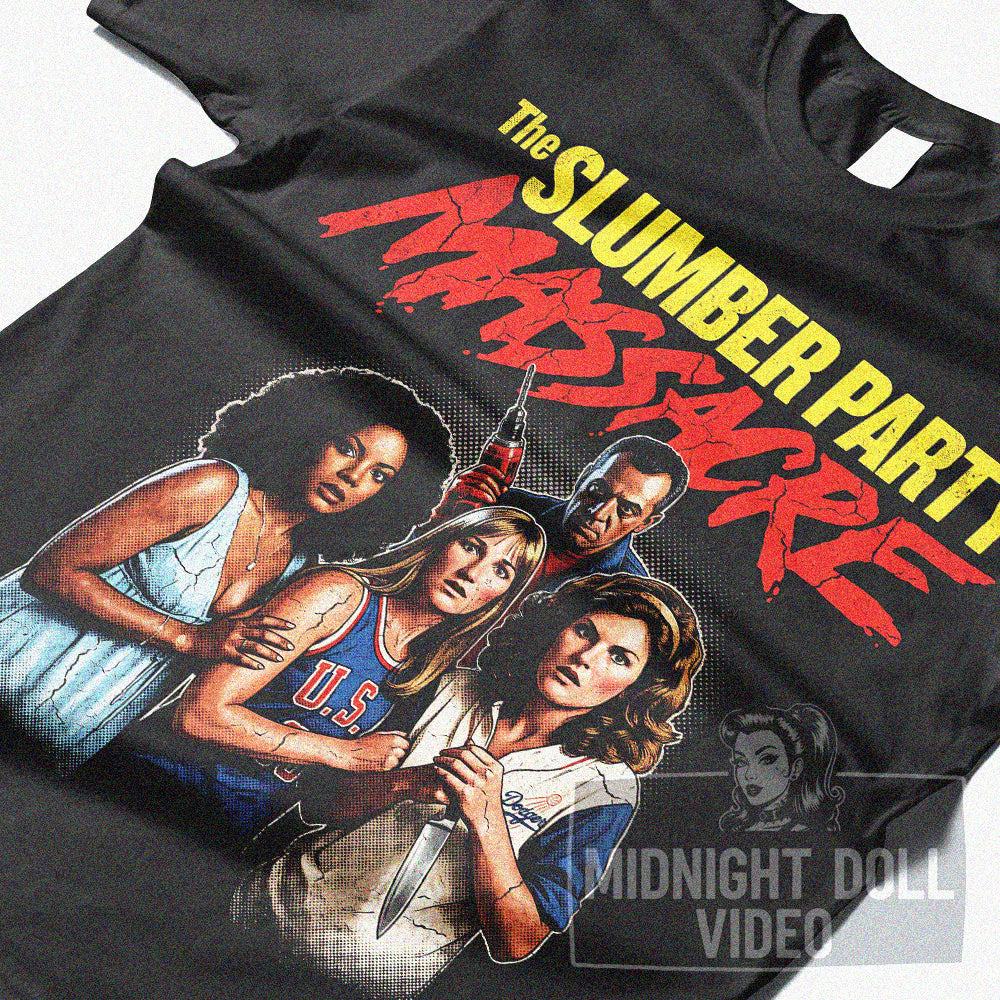 THE SLUMBER PARTY MASSACRE (1982) - "THE ULTIMATE DRILLER THRILLER" VINTAGE T-SHIRT