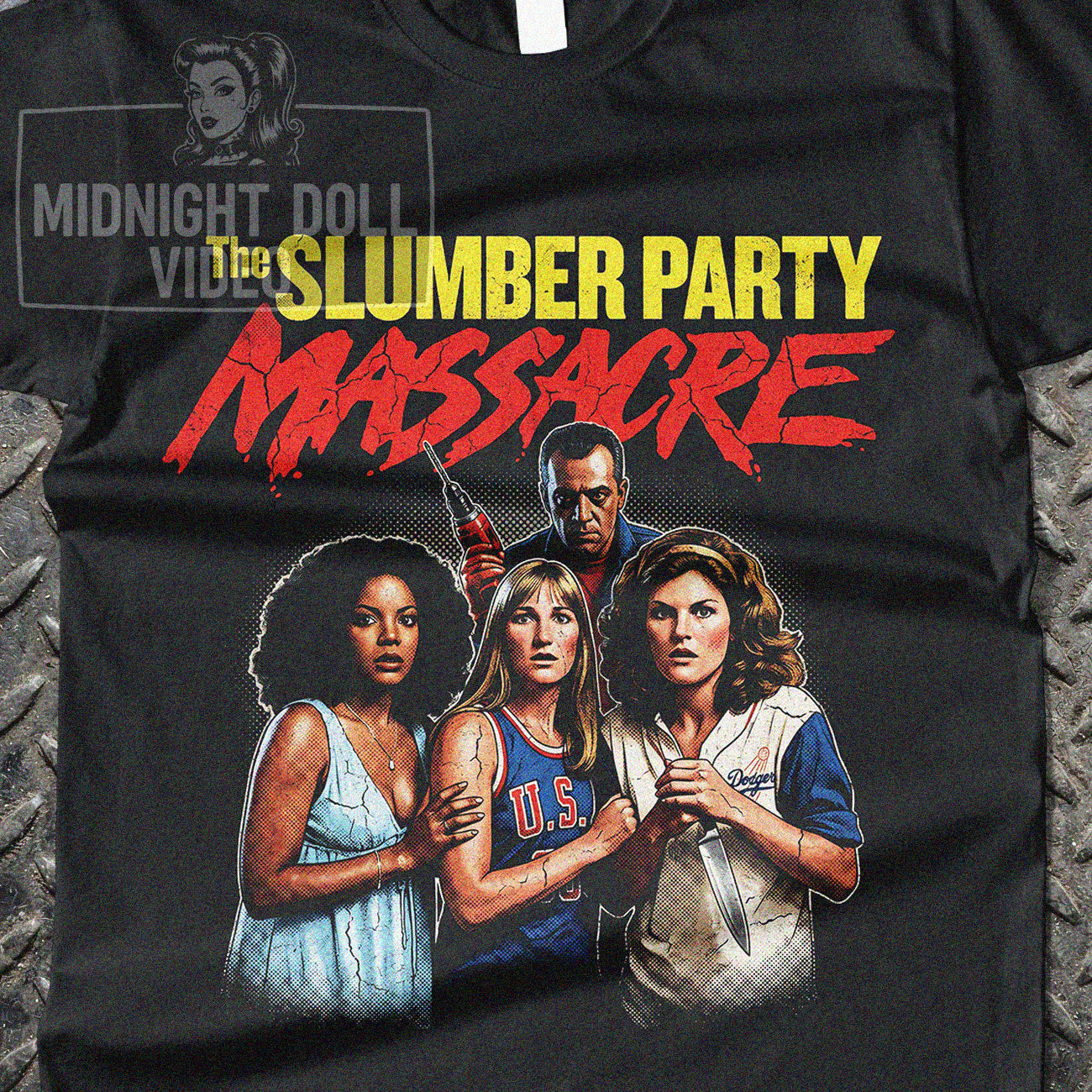 THE SLUMBER PARTY MASSACRE (1982) - "THE ULTIMATE DRILLER THRILLER" VINTAGE T-SHIRT