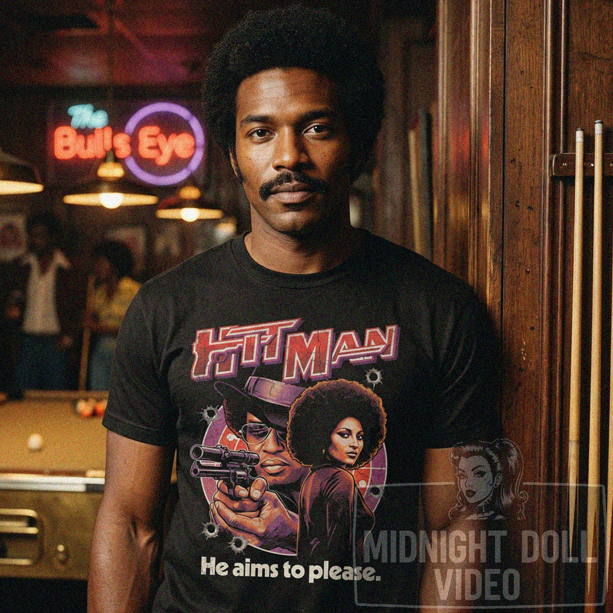 HIT MAN (1972) - "HE AIMS TO PLEASE" VINTAGE SHIRT