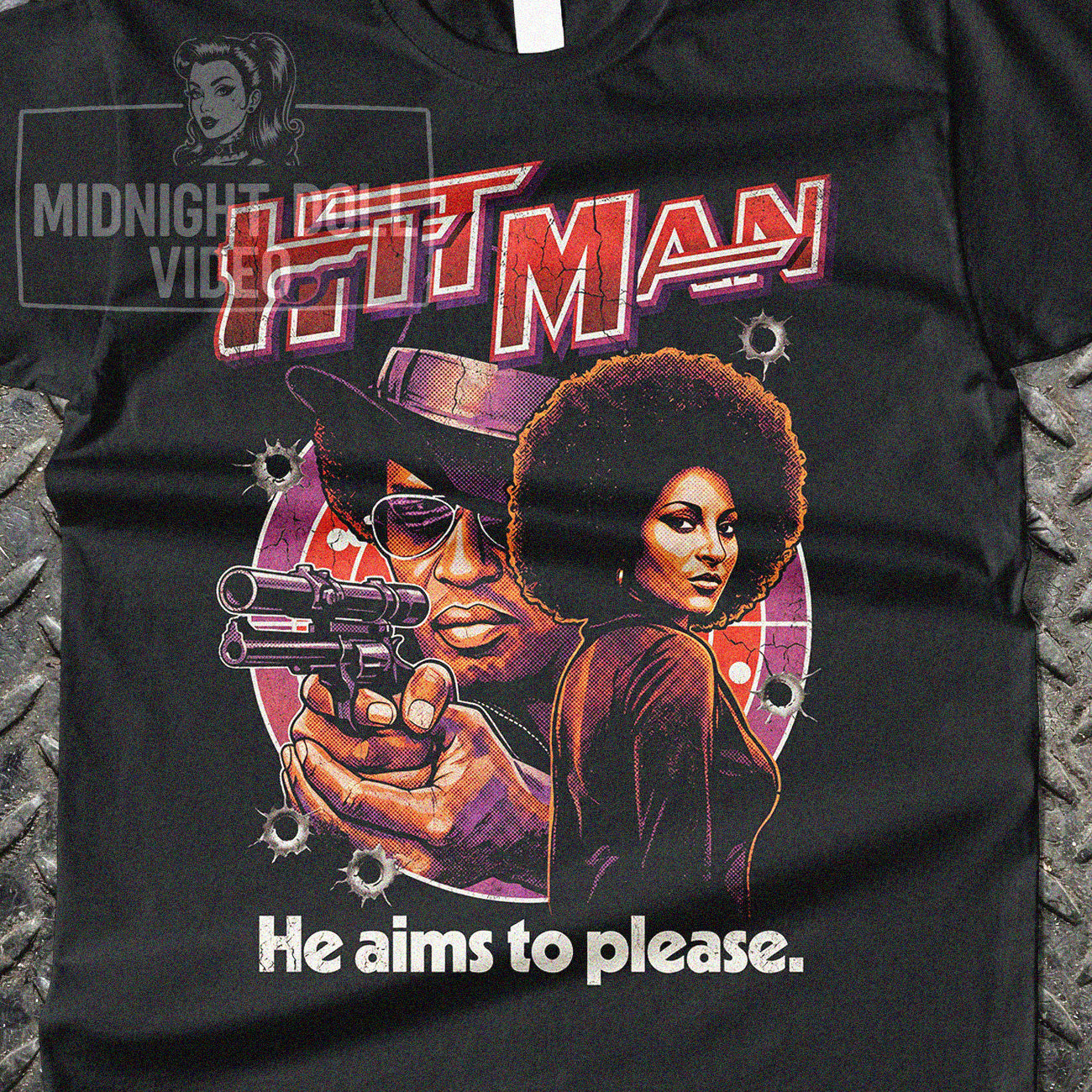 HIT MAN (1972) - "HE AIMS TO PLEASE" VINTAGE SHIRT