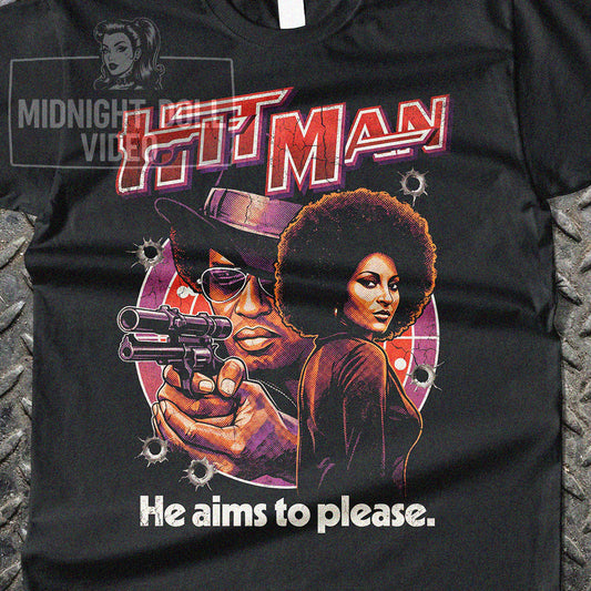 HIT MAN (1972) - "HE AIMS TO PLEASE" VINTAGE SHIRT
