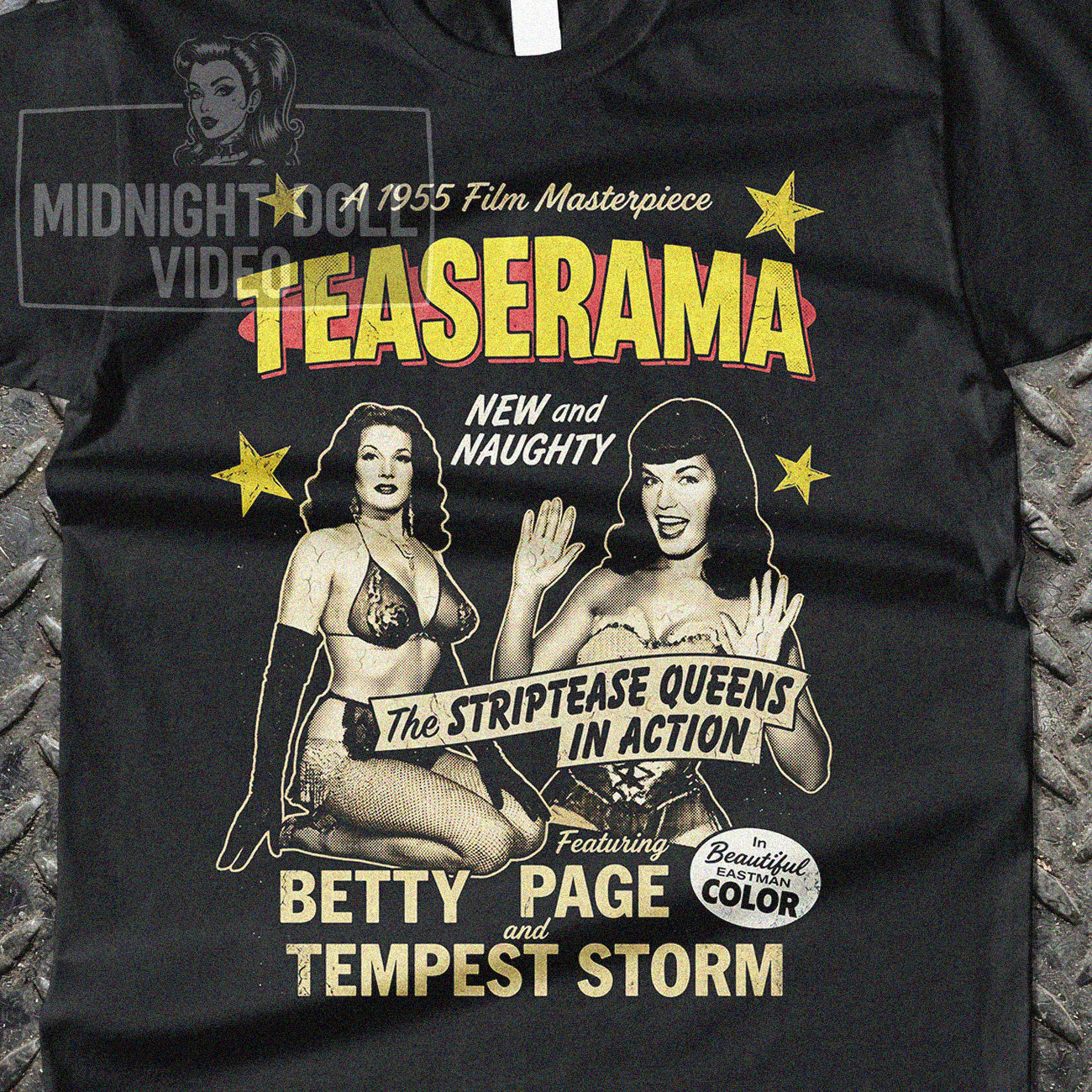 TEASERAMA (1955) - "THE STRIPTEASE QUEENS IN ACTION" VINTAGE SHIRT