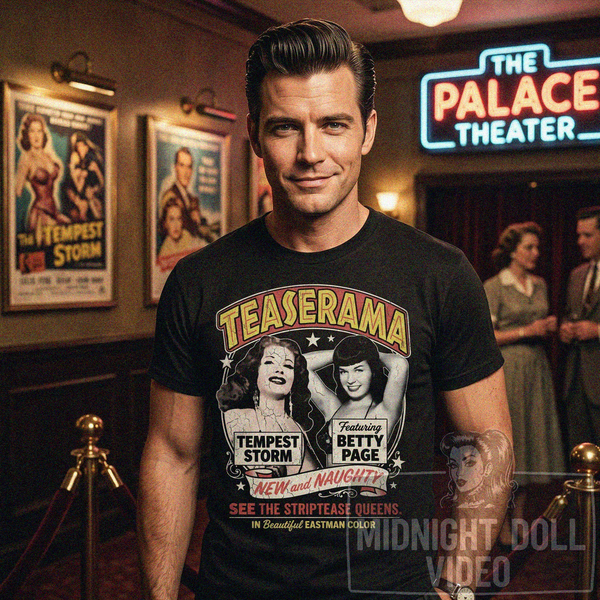 TEASERAMA (1955) - "SEE THE STRIPTEASE QUEENS" VINTAGE SHIRT