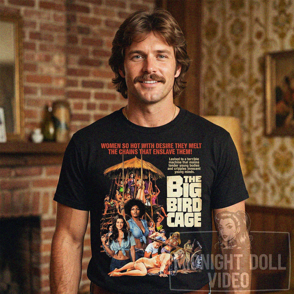 THE BIG BIRD CAGE (1972) - "WOMEN SO HOT" VINTAGE SHIRT