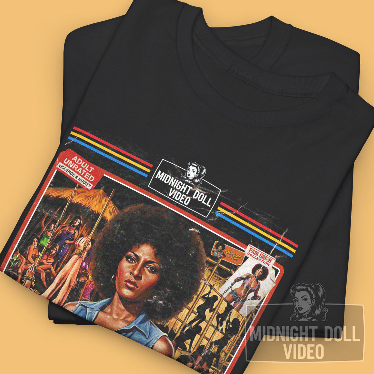 THE BIG BIRD CAGE (1972) - "WOMEN SO HOT WITH DESIRE" VHS TRIBUTE T-SHIRT