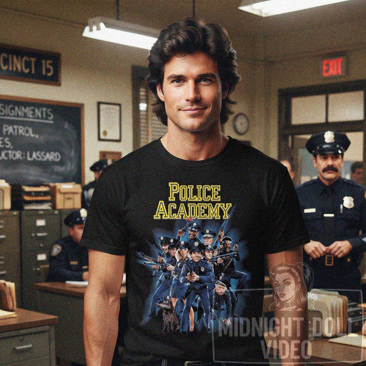 POLICE ACADEMY (1984) - "WHAT A CREW!" VINTAGE SHIRT