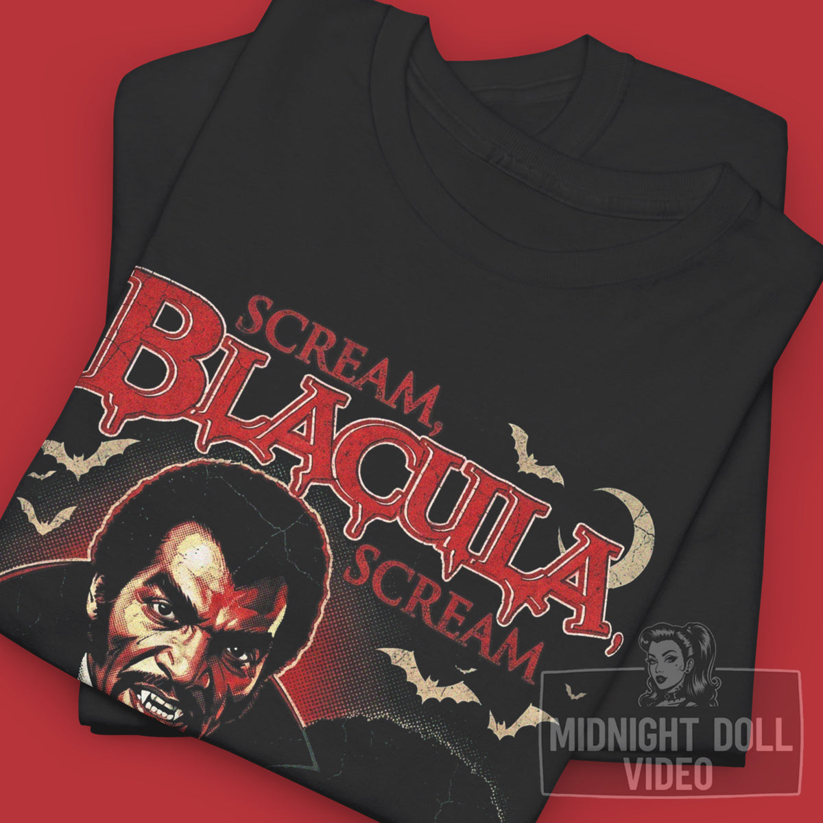 SCREAM, BLACULA, SCREAM (1973) - "THE BLACK PRINCE OF SHADOWS" VINTAGE SHIRT