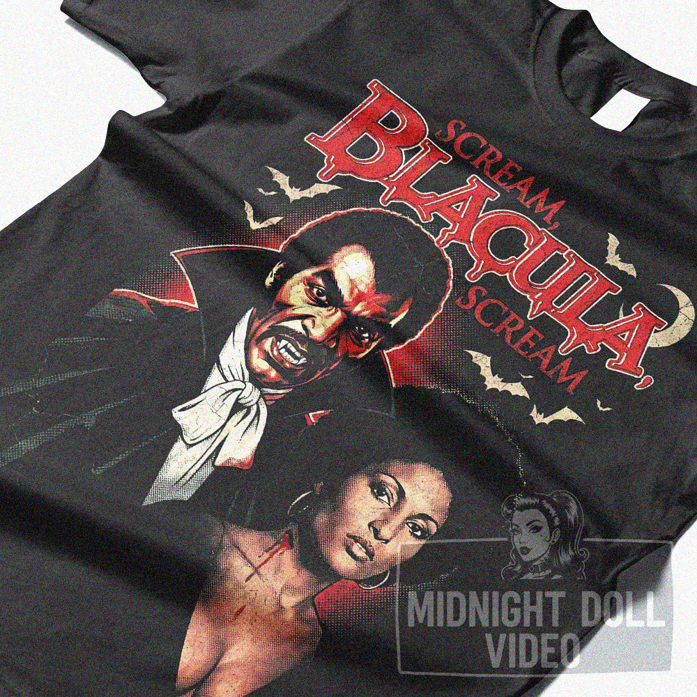 SCREAM, BLACULA, SCREAM (1973) - "THE BLACK PRINCE OF SHADOWS" VINTAGE SHIRT