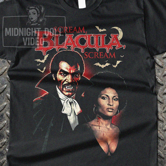 SCREAM, BLACULA, SCREAM (1973) - "THE BLACK PRINCE OF SHADOWS" VINTAGE SHIRT
