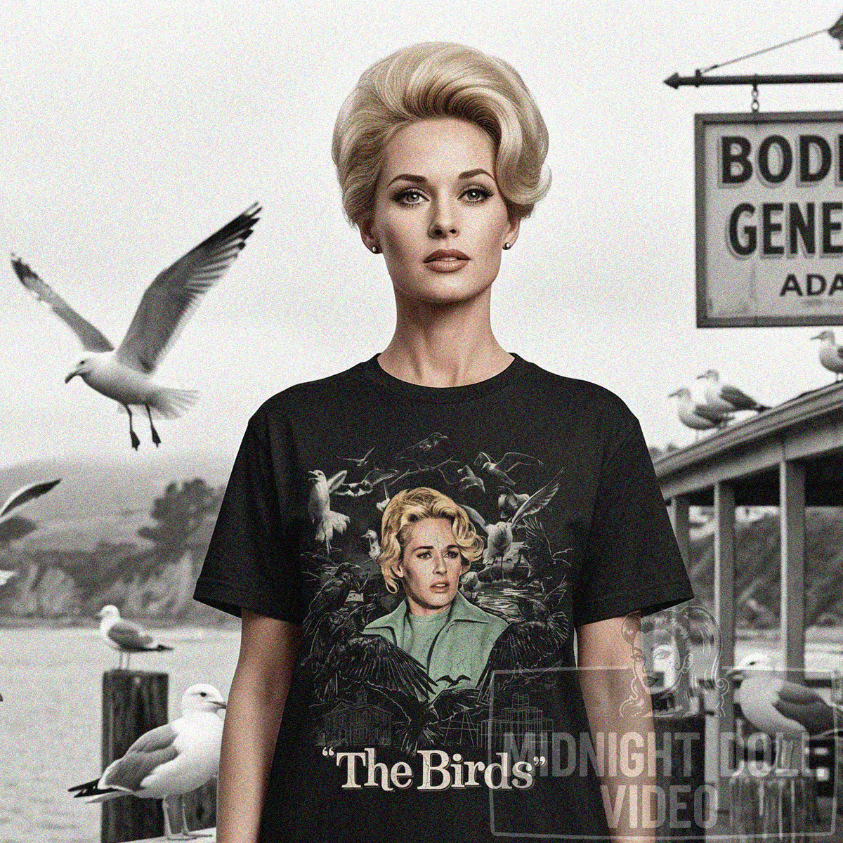 THE BIRDS (1963) - "ALFRED HITCHCOCK'S MASTERPIECE" VINTAGE SHIRT
