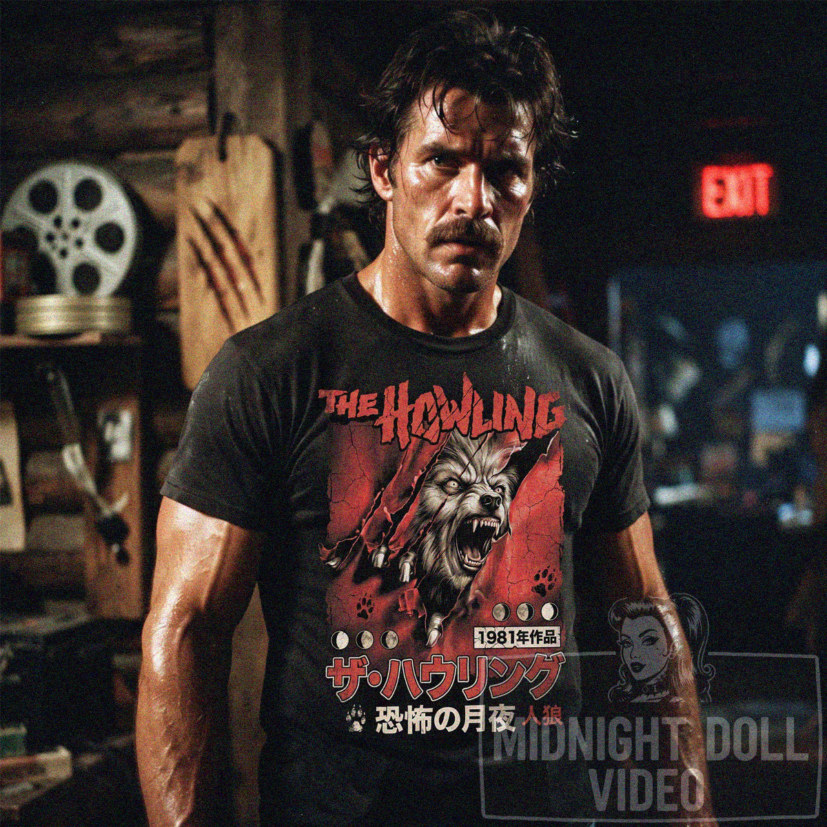 THE HOWLING (1981) - "IMAGINE YOUR WORST NIGHTMARE" JAPANESE T-SHIRT