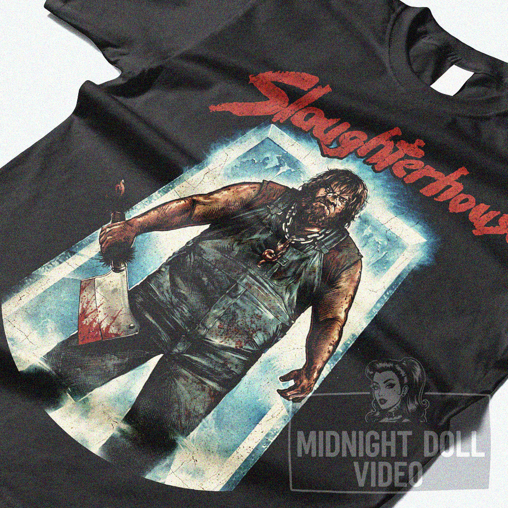 THE SLAUGHTERHOUSE (1987) - "THE ULTIMATE MEAT-CLEAVING THRILLER" VINTAGE SHIRT