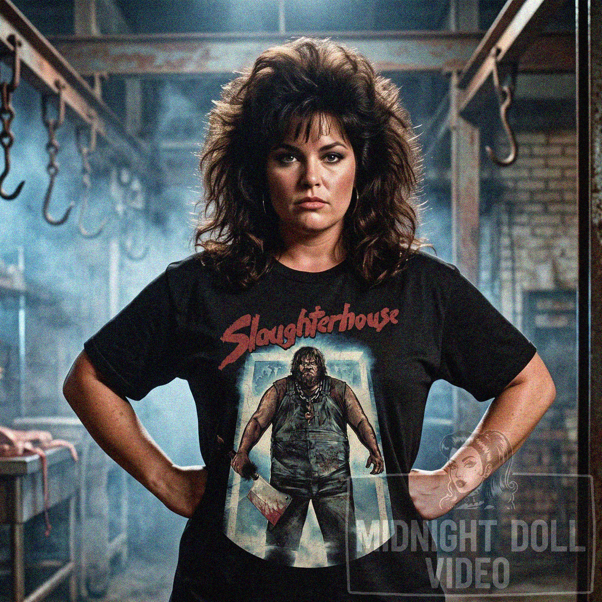 THE SLAUGHTERHOUSE (1987) - "THE ULTIMATE MEAT-CLEAVING THRILLER" VINTAGE SHIRT