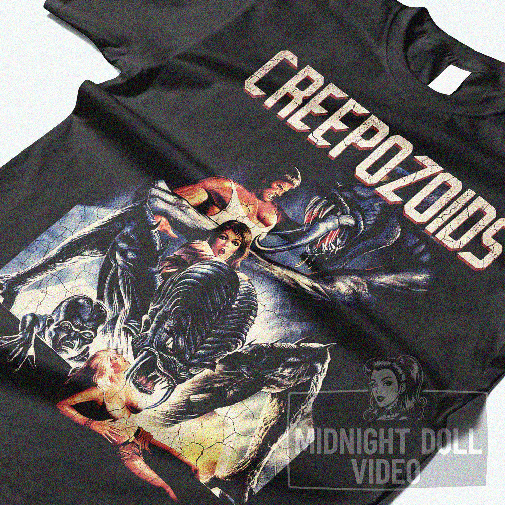 CREEPOZOIDS (1987) - "IN 1998, MAN IS THE ENDANGERED SPECIES" VINTAGE SHIRT