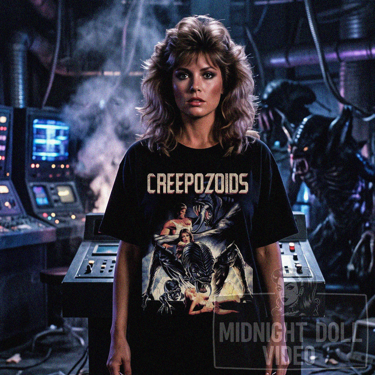 CREEPOZOIDS (1987) - "IN 1998, MAN IS THE ENDANGERED SPECIES" VINTAGE SHIRT