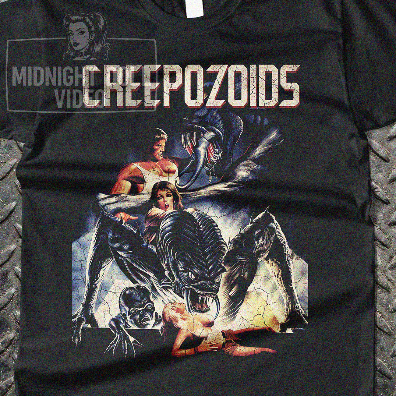 CREEPOZOIDS (1987) - "IN 1998, MAN IS THE ENDANGERED SPECIES" VINTAGE SHIRT