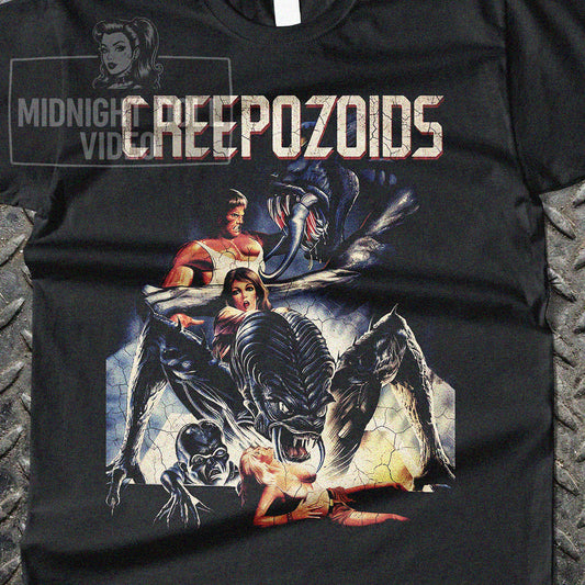 CREEPOZOIDS (1987) - "IN 1998, MAN IS THE ENDANGERED SPECIES" VINTAGE SHIRT