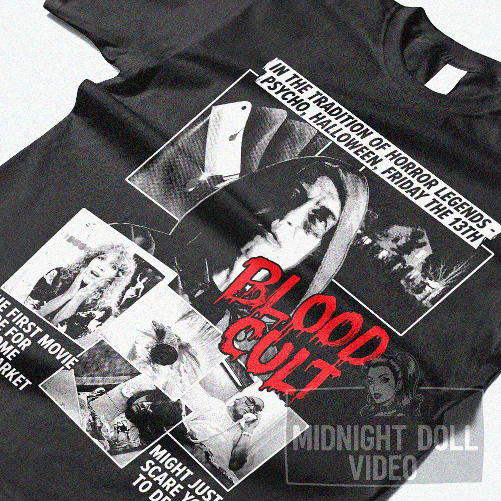 BLOOD CULT (1985) - "THE FIRST MOVIE MADE FOR HOME VIDEO" VINTAGE SHIRT