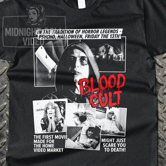 BLOOD CULT (1985) - "THE FIRST MOVIE MADE FOR HOME VIDEO" VINTAGE SHIRT