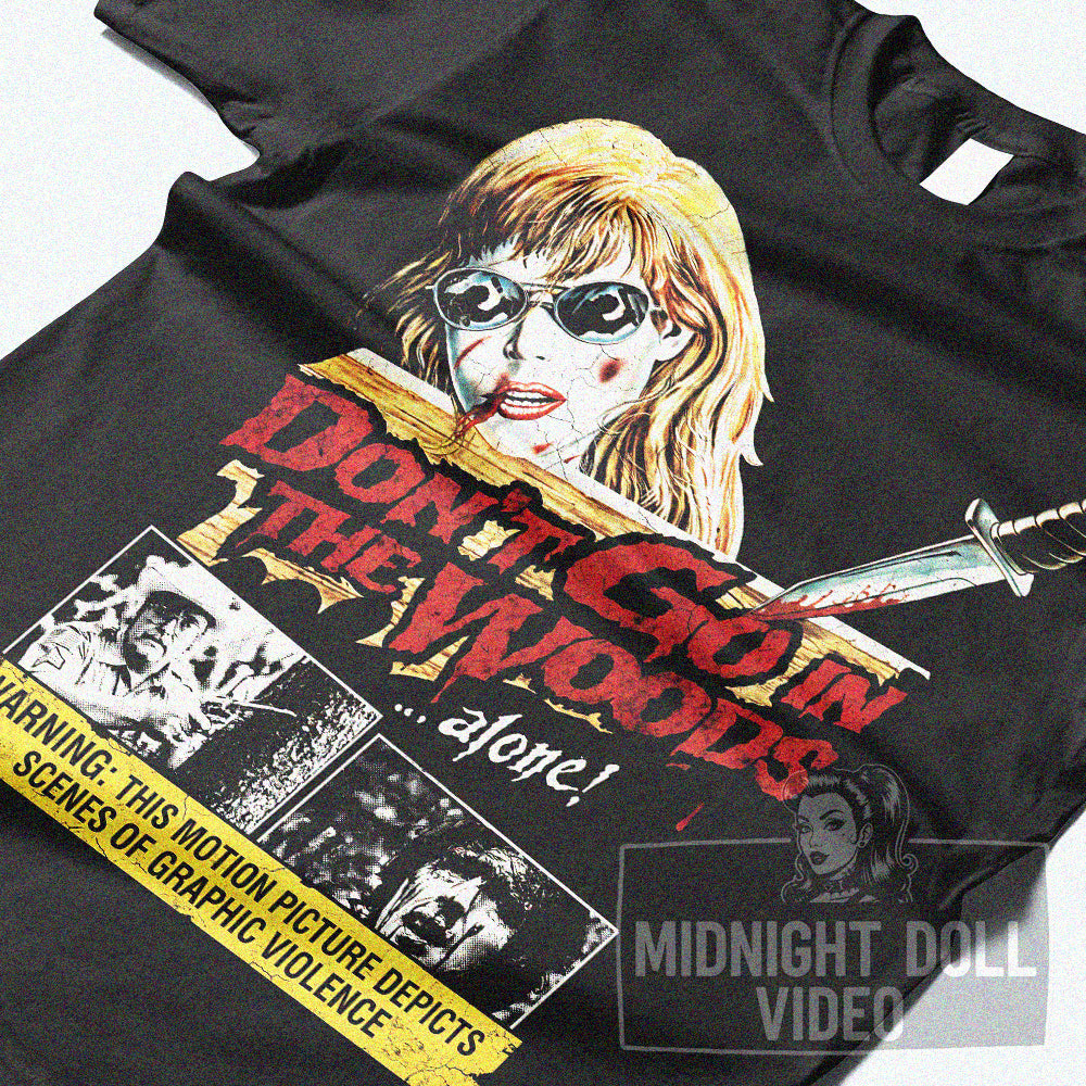 DON'T GO IN THE WOODS (1981) - "WARNING: GRAPHIC VIOLENCE" VINTAGE SHIRT