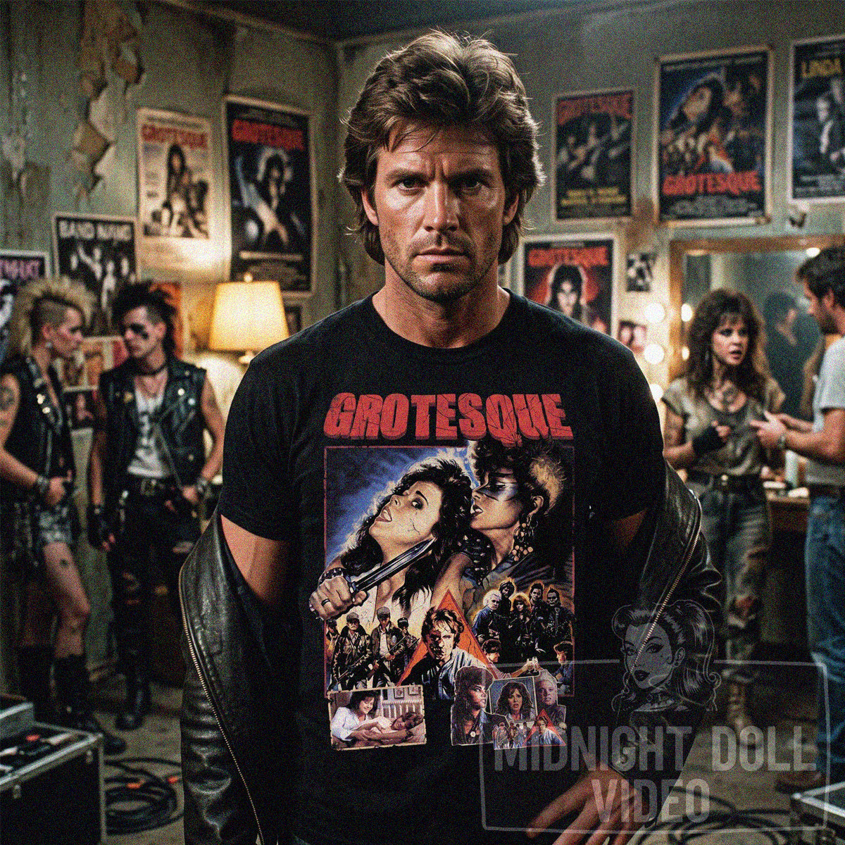 GROTESQUE (1988) - "A NIGHTMARE OF TERROR AND REVENGE" LINDA BLAIR VINTAGE SHIRT
