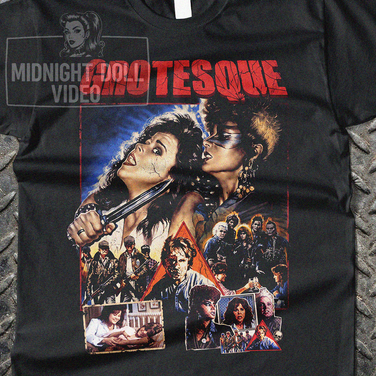 GROTESQUE (1988) - "A NIGHTMARE OF TERROR AND REVENGE" LINDA BLAIR VINTAGE SHIRT