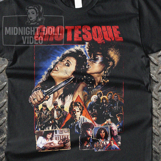GROTESQUE (1988) - "A NIGHTMARE OF TERROR AND REVENGE" LINDA BLAIR VINTAGE SHIRT