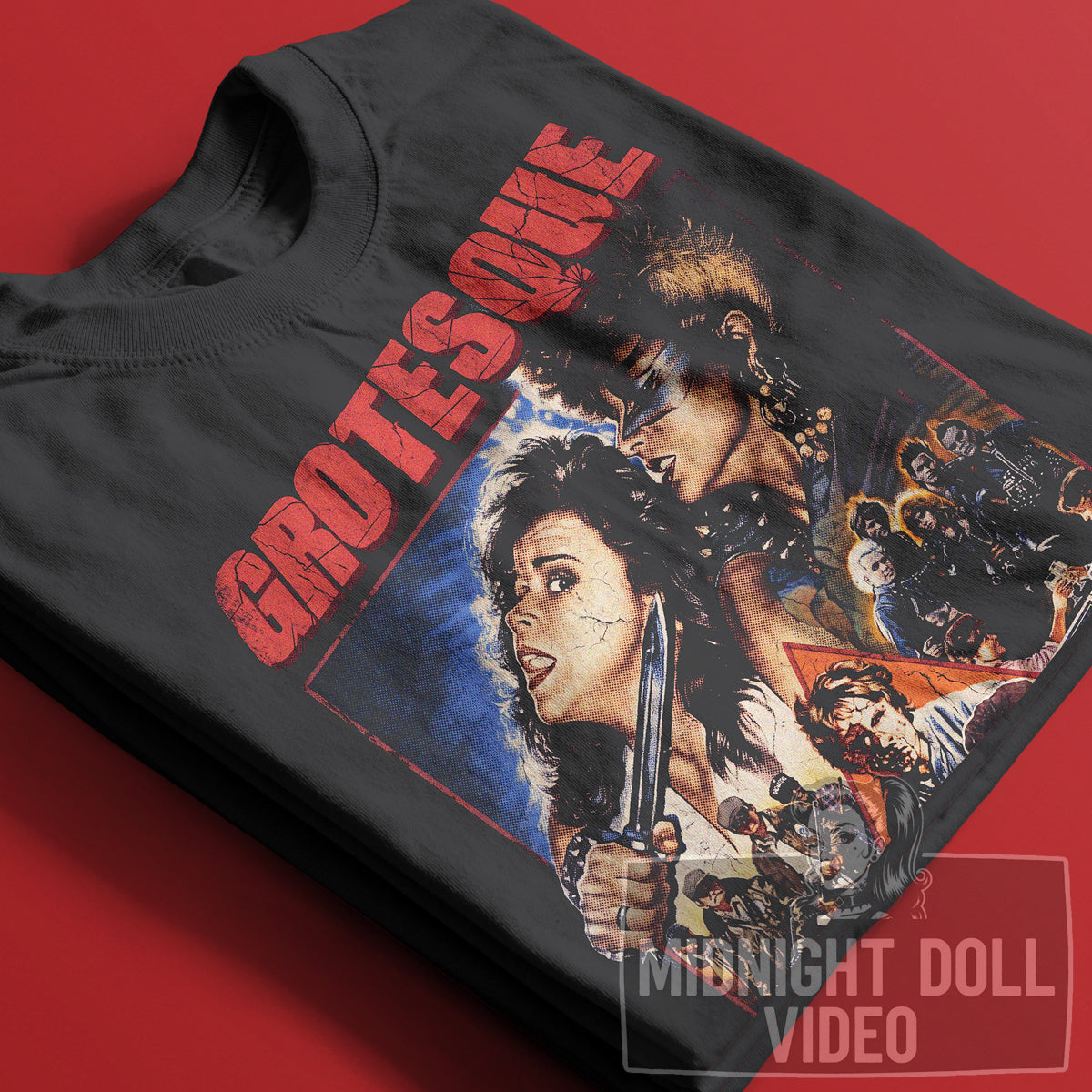 GROTESQUE (1988) - "A NIGHTMARE OF TERROR AND REVENGE" LINDA BLAIR VINTAGE SHIRT