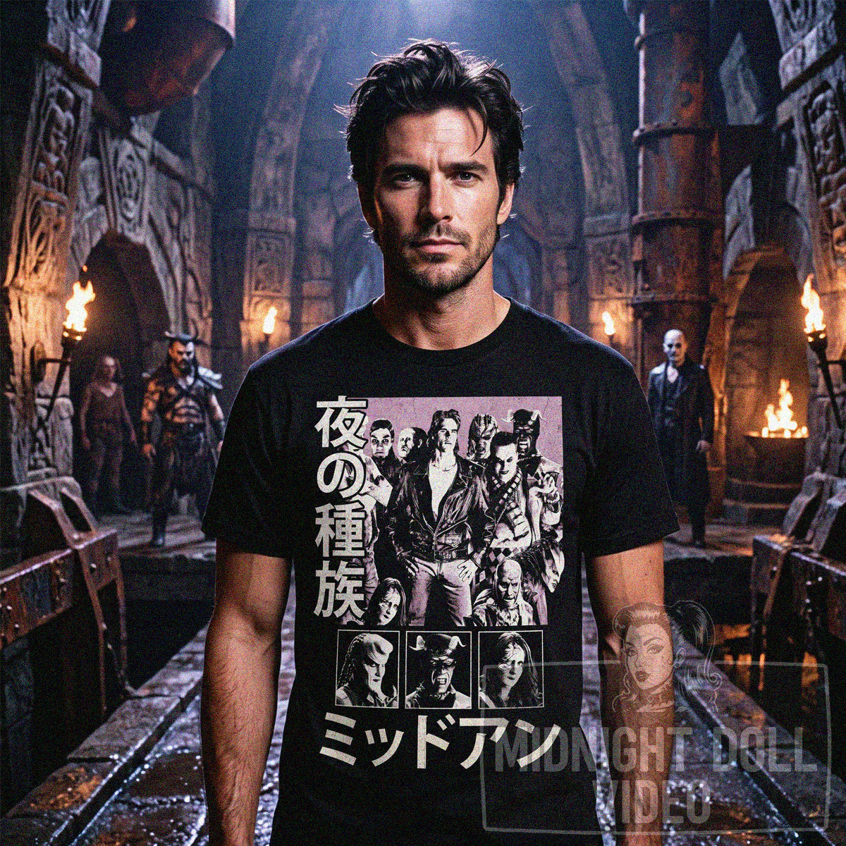 NIGHTBREED (1990) - "AT LAST, THE NIGHT HAS A TRIBE" JAPANESE T-SHIRT