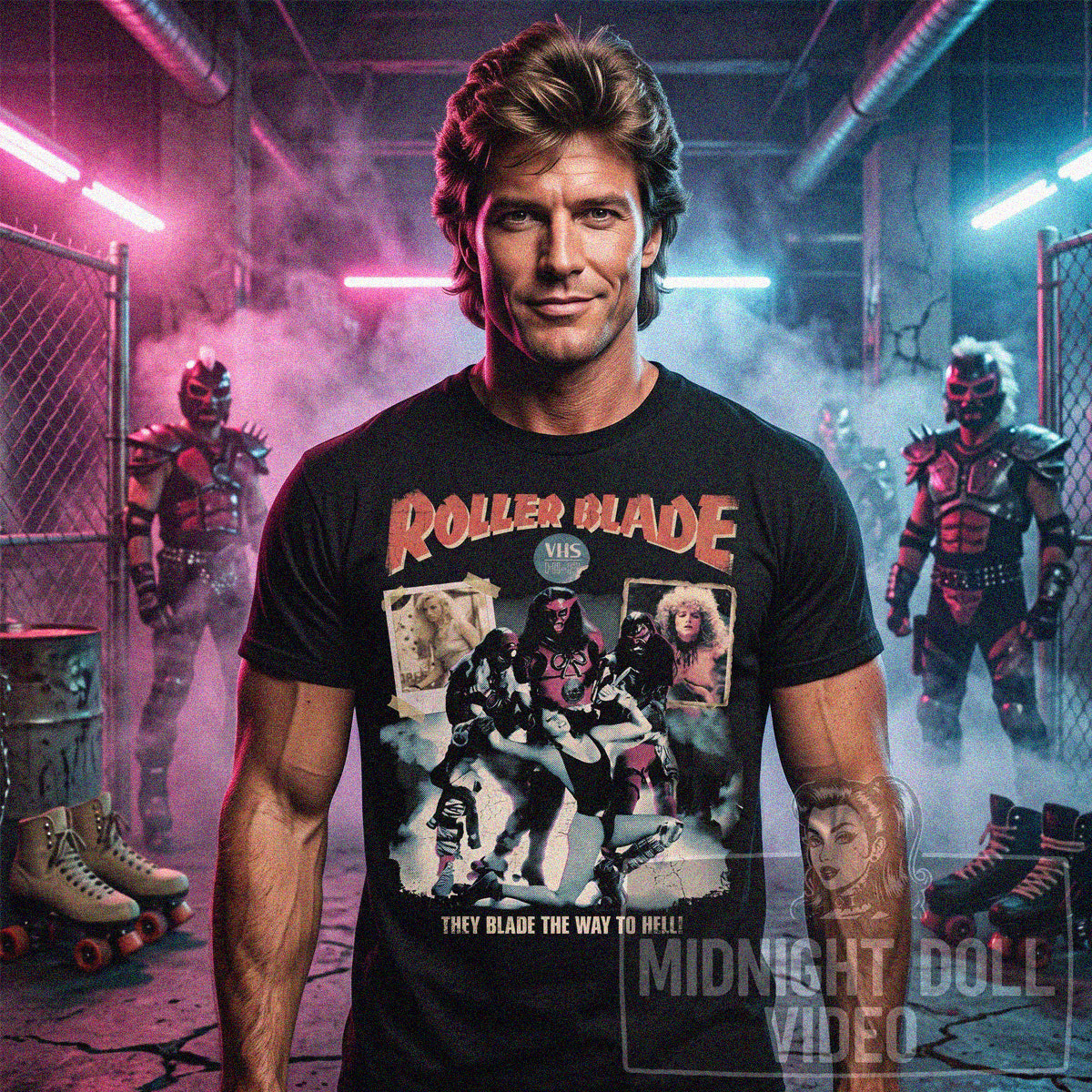 ROLLER BLADE (1986) - "THEY BLADE THE WAY TO HELL!" VINTAGE SHIRT