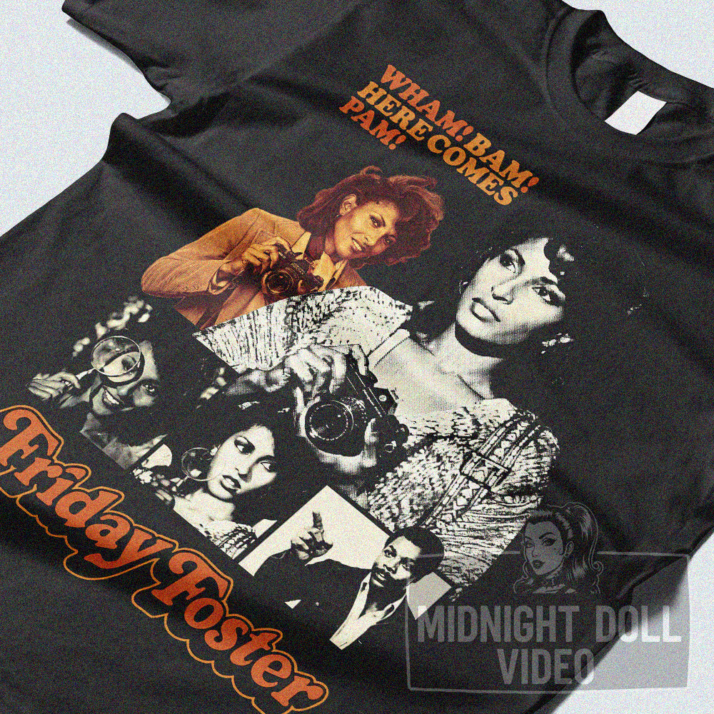 FRIDAY FOSTER (1975) - "WHAM! BAM! HERE COMES PAM!" VINTAGE SHIRT