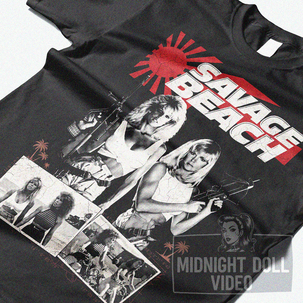 SAVAGE BEACH (1989) - "THE ULTIMATE 80S ACTION EXPLOITATION" VINTAGE SHIRT