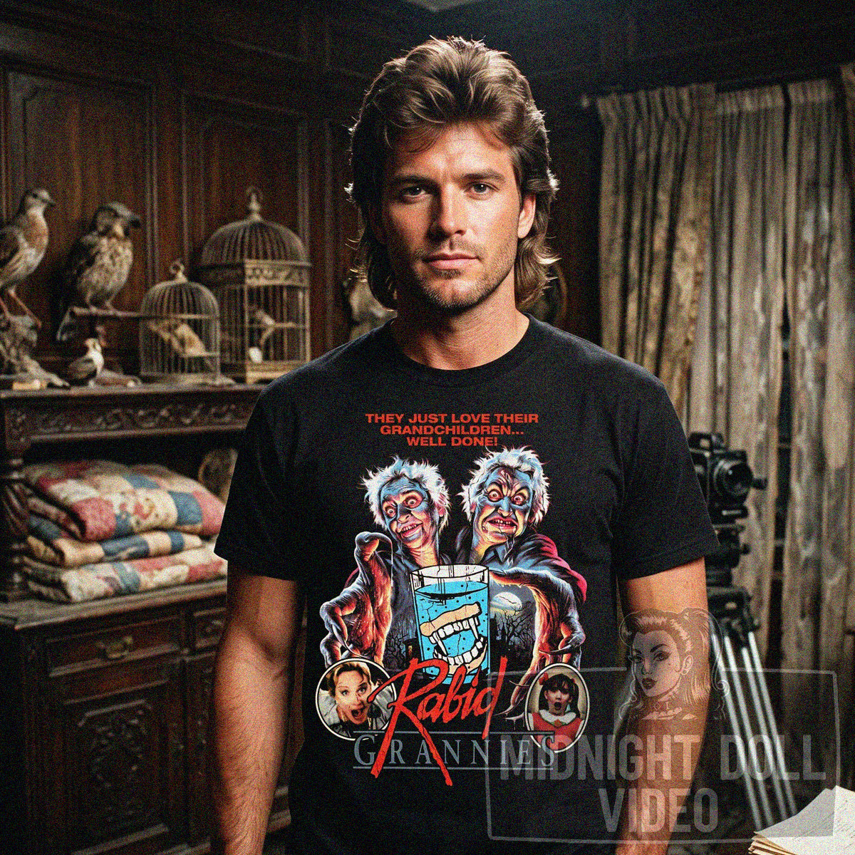 RABID GRANNIES (1988) - "THEY JUST LOVE THEIR GRANDCHILDREN... WELL DONE!" VINTAGE SHIRT
