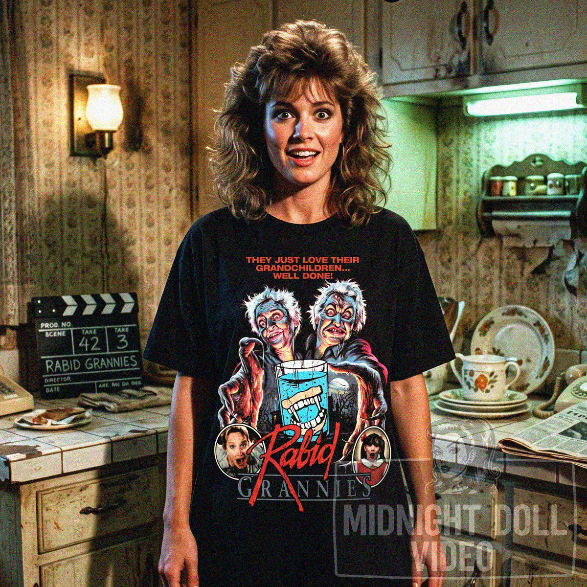 RABID GRANNIES (1988) - "THEY JUST LOVE THEIR GRANDCHILDREN... WELL DONE!" VINTAGE SHIRT