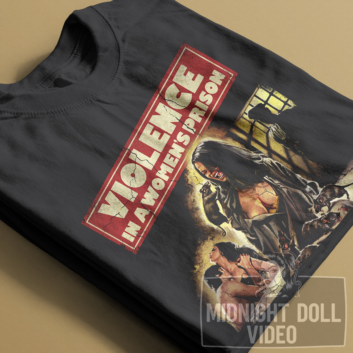 VIOLENCE IN A WOMEN'S PRISON (1982) - "BEHIND BARS... NO RULES APPLY!" VINTAGE SHIRT