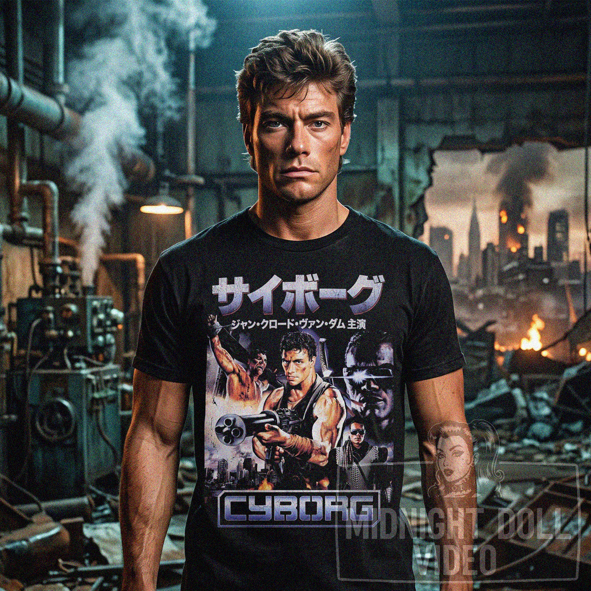 CYBORG (1989) - "Jean-Claude Van Damme" JAPANESE T-SHIRT