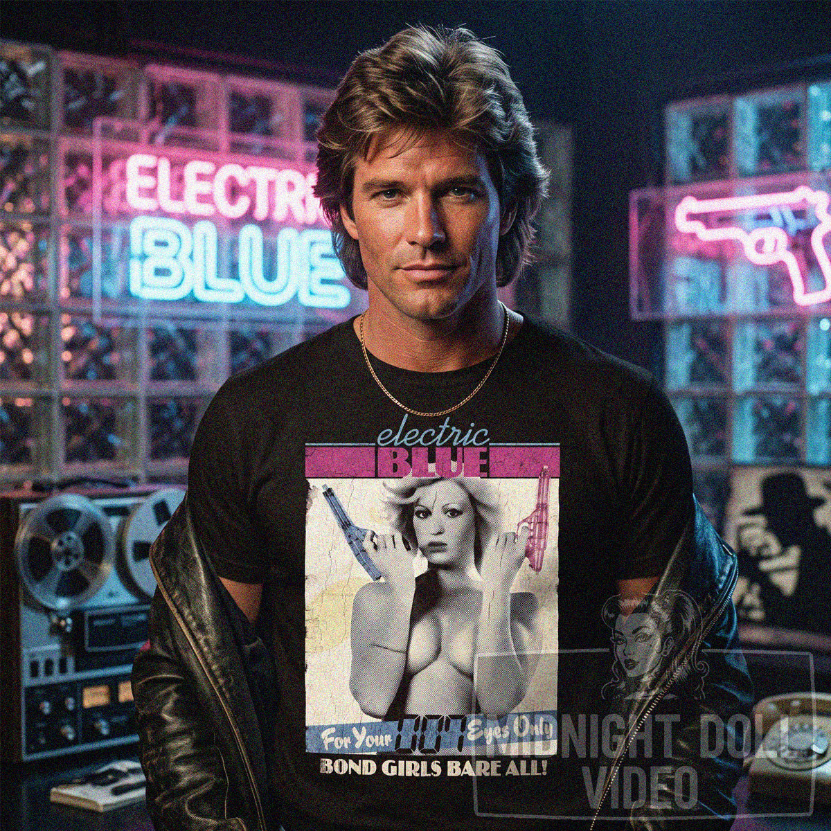 ELECTRIC BLUE - "FOR YOUR 007 EYES ONLY" VINTAGE SHIRT