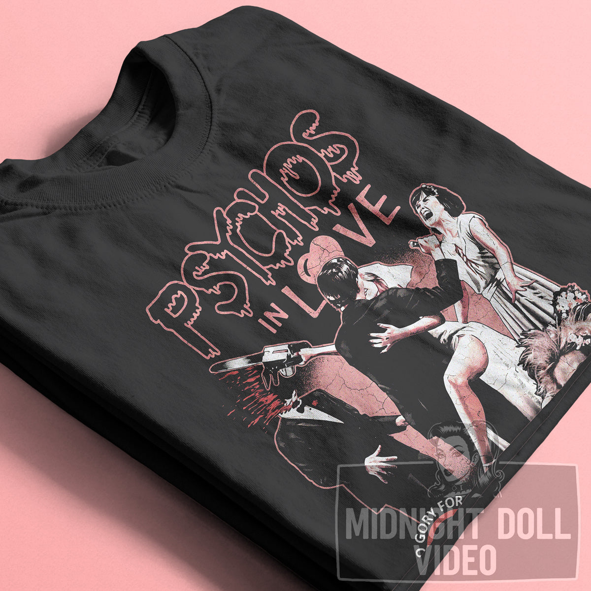 PSYCHOS IN LOVE (1987) - "A DELICIOUSLY WICKED COMEDY" VINTAGE SHIRT