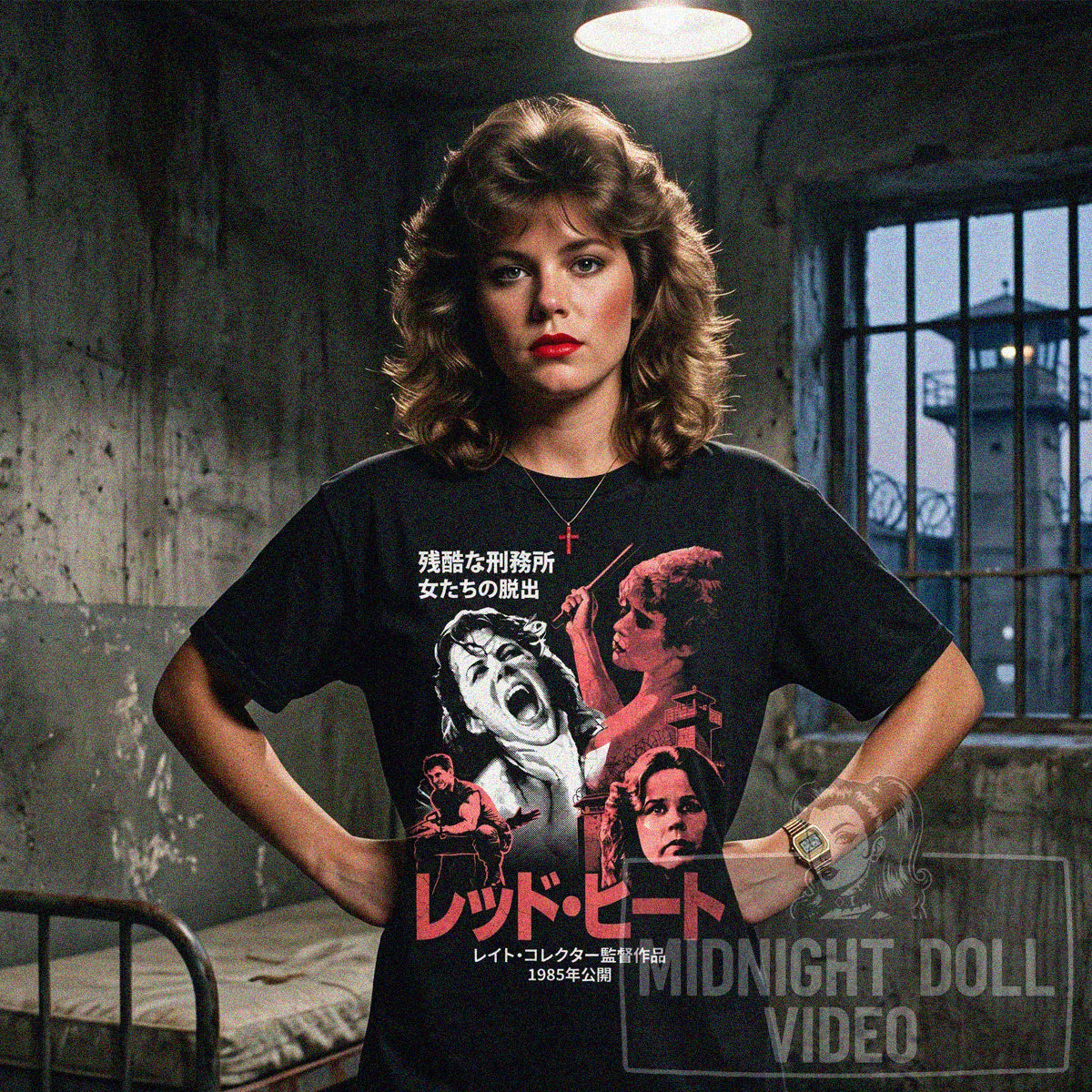 RED HEAT (1985) - "WOMEN IN PRISON CULT CLASSIC" JAPANESE T-SHIRT