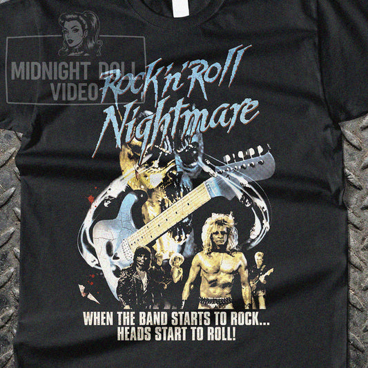 ROCK 'N' ROLL NIGHTMARE (1987) - "WHEN THE BAND STARTS TO ROCK... HEADS START TO ROLL!" VINTAGE SHIRT