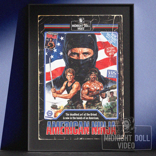 AMERICAN NINJA (1985) - "The deadliest art..." VHS Tribute Art Print - Retro 80s Action Movie Poster