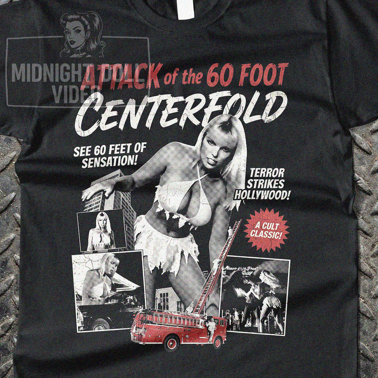 ATTACK OF THE 60 FOOT CENTERFOLD (1995) - "See 60 feet of sensation!" Vintage  Shirt